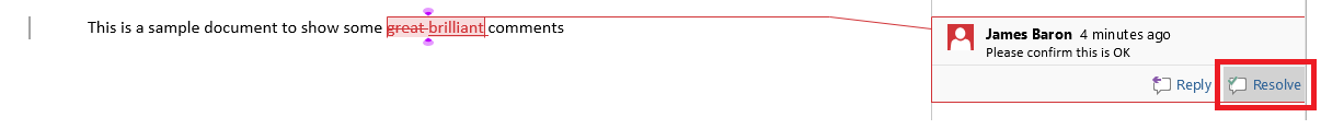 How to resolve a comment