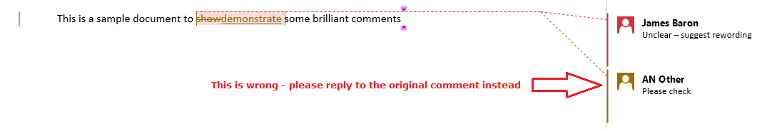 The wrong way to reply to a comment